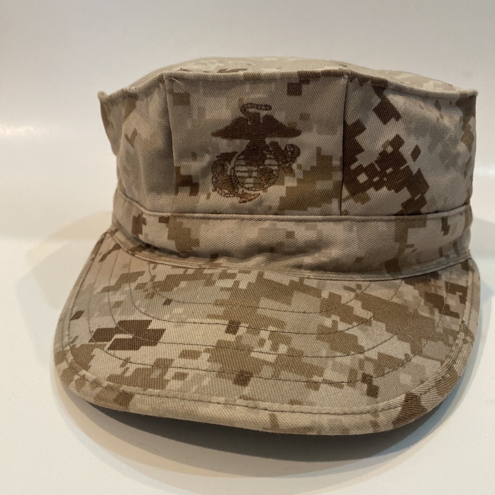 USMC Cover Hat Garrison MARPAT Official Desert Camo US Marine Corps Cover Small